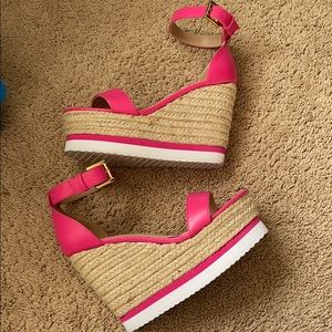 Hot Pink Fashion Nova Wedges
